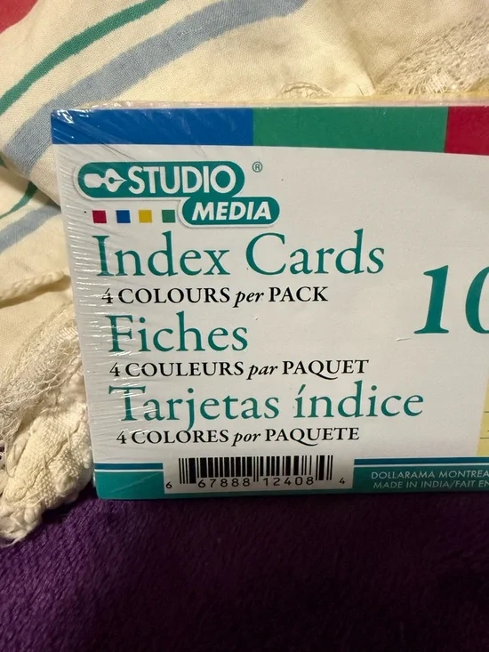 Assorted Color Ruled Index Cards - 100 Count - Picture 4 of 4